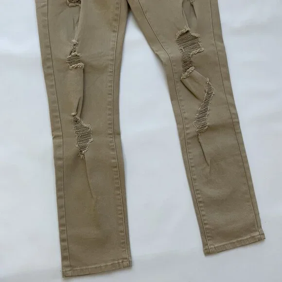Guess Men’s Nico Destroyed Skinny Jeans Light Beige Size 34X32 - Picture 8 of 16